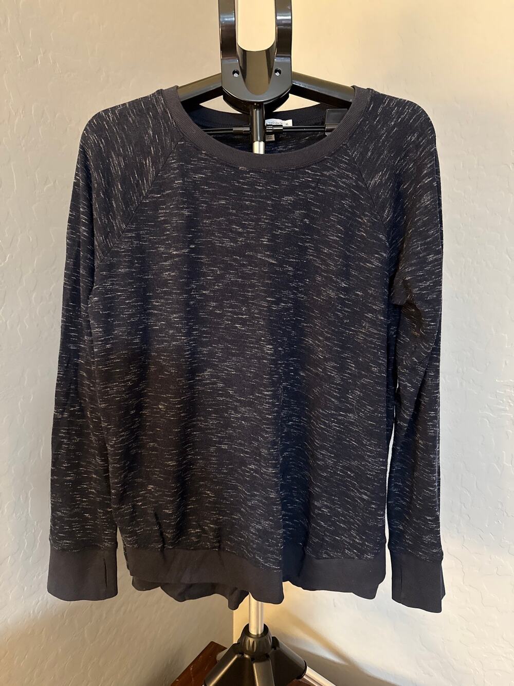 Blue Lighweight Sweatshirt with White Heathering Pattern - Size XL